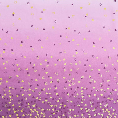 I Heart Ombre - Heart Ombre Mauve Metallic Yardage