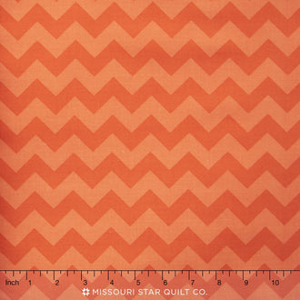 Small Cotton Chevrons - Tone on Tone Orange Yardage