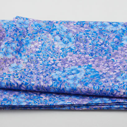 Opulent Floral - Opulent Hydrangea Lilac Metallic 2 Yard Cut