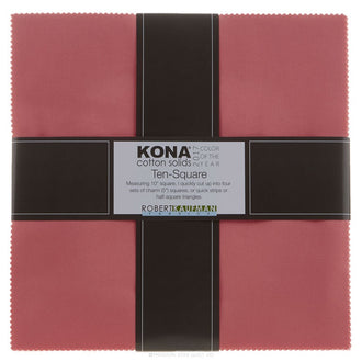 Kona Cotton - 2017 Color of the Year Pink Flamingo Ten Squares