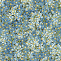 Avery Hill - Blue Flowers Blue Metallic Yardage