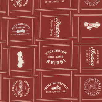 Indian Motorcycle - Patches Red Yardage