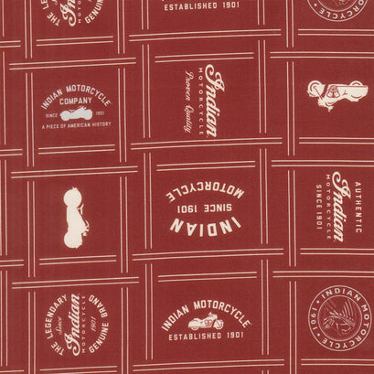 Indian Motorcycle - Patches Red Yardage