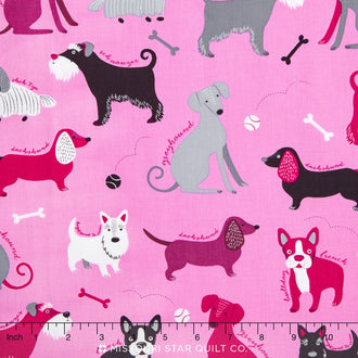 Classy Canines - Show Dogs Pink Yardage