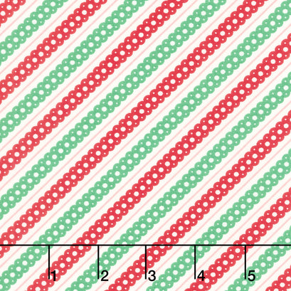 Kitty Christmas - Stripe Snow Yardage