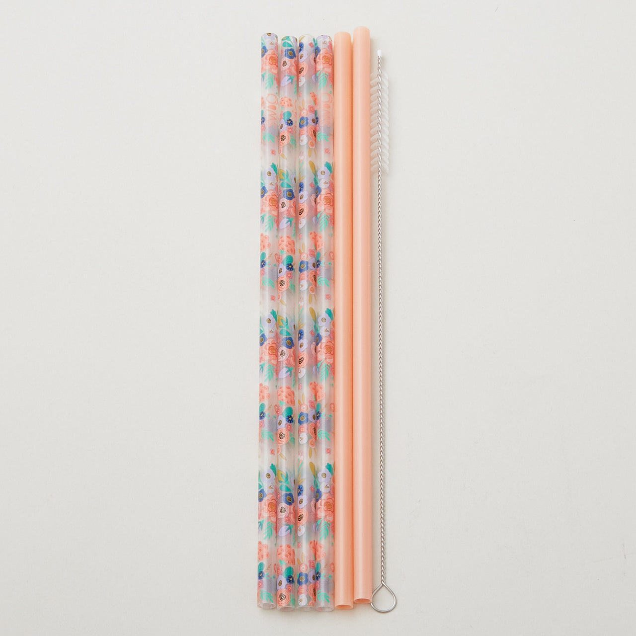 Bella Rosa + Navy Glitter Reusable Straw Set Primary Image