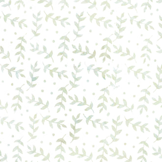 Misty Mornings Batiks - Leaves White Yardage