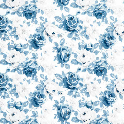 Serenity Blues - Floral Main Cream Yardage