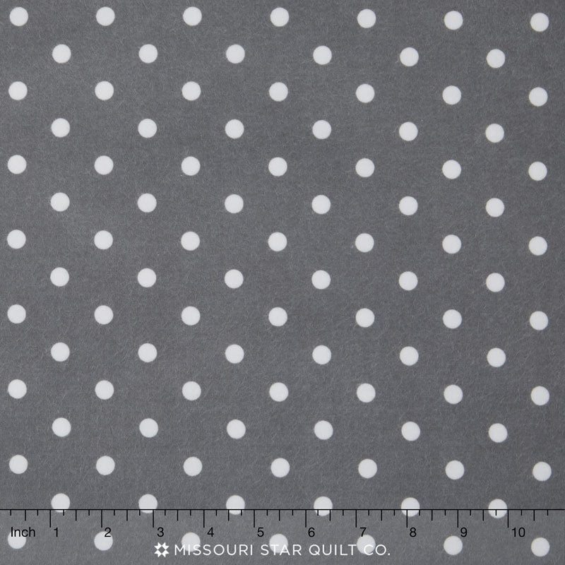 Cozy Cotton Flannels - Medium Dot Grey Yardage