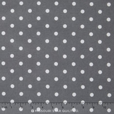 Cozy Cotton Flannels - Medium Dot Grey Yardage