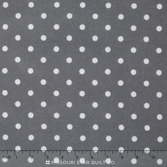 Cozy Cotton Flannels - Medium Dot Grey Yardage