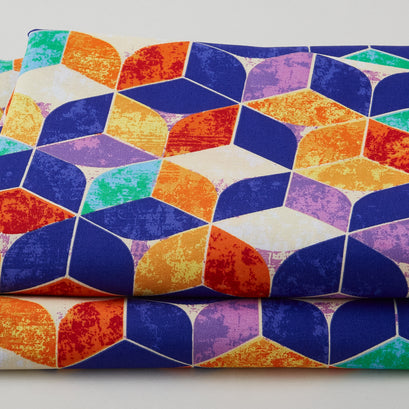 Tumbling Blocks - Primary 108" Wide 3 Yard Cut