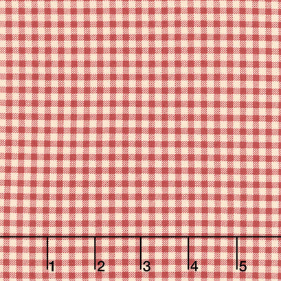 Garnets and Gingham - Large Gingham Garnet Cream Yardage