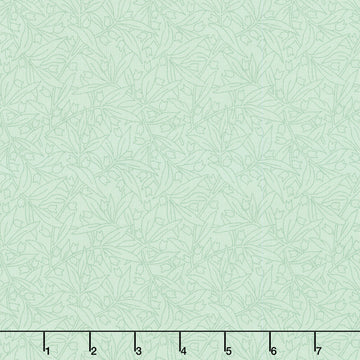 Willoughby - Floral Outline Green Yardage Primary Image