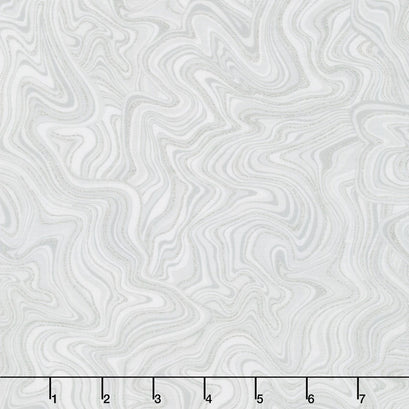 Holiday Flourish 11 - Silver Marble Silver Metallic Yardage