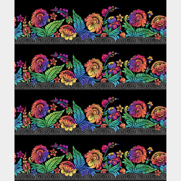 Vivid - Floral Border Multi Yardage Alternative View #1