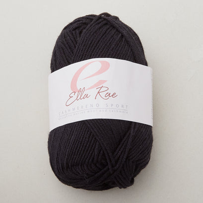 Ella Rae Cashmereno Sport Yarn, Melanite(01)