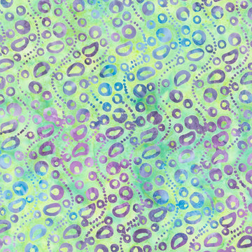 Fairy Floss Batiks - Woodblock Drops Green Yardage Primary Image