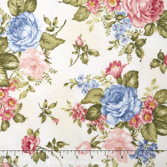 Le Jardin Parisien - Flowers Ivory Yardage