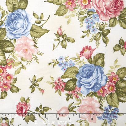 Le Jardin Parisien - Flowers Ivory Yardage