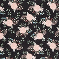 Bliss - Main Black with Rose Gold Sparkle Yardage