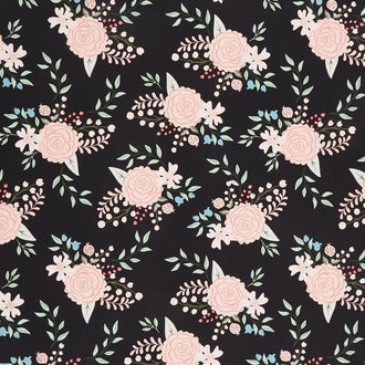 Bliss - Main Black with Rose Gold Sparkle Yardage
