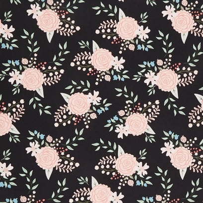 Bliss - Main Black with Rose Gold Sparkle Yardage