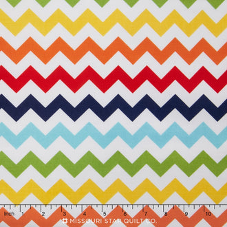 Small Cotton Chevrons - Rainbow Yardage