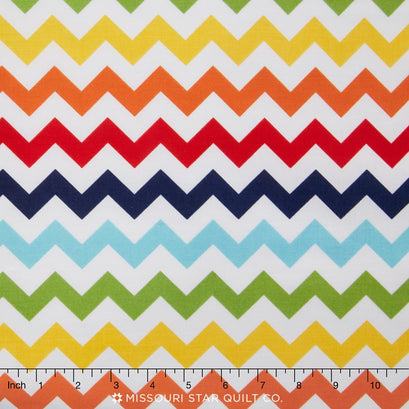Small Cotton Chevrons - Rainbow Yardage