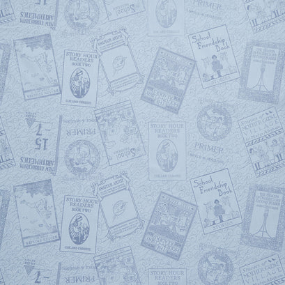 Old School - Bookworm Blue Yardage