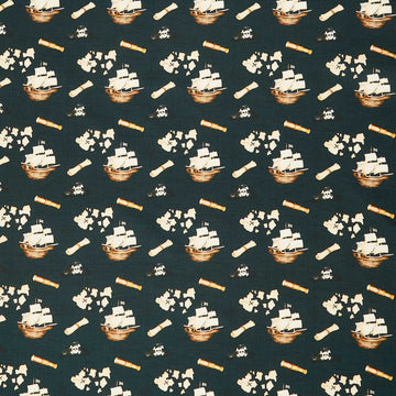 Pirates Ahoy - Treasure Map Teal Yardage