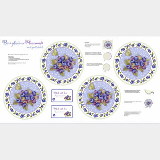 Berrylicious - Blueberry Placemat Blue White Panel