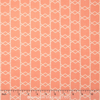 Apricot & Persimmon - Criss Cross Peach Yardage