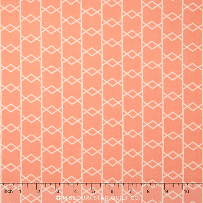 Apricot & Persimmon - Criss Cross Peach Yardage