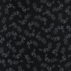 Blackout (Robert Kaufman) - Leaves Black Yardage Primary Image