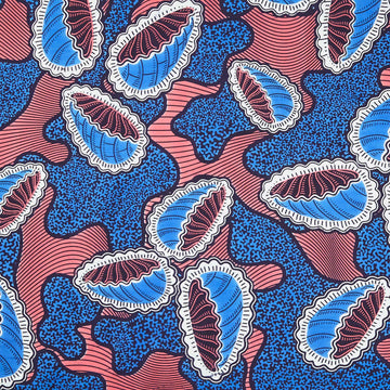 Uniwax - Prints from the Ivory Coast Wax Print Blue/Pink Yardage