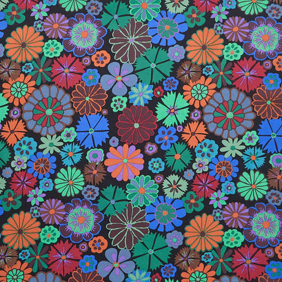 Kaffe Fassett Collective - August 2024 Folk Flower Dark Yardage