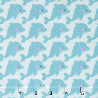 Under the Sea - Sea Dolphins Aqua Yardage