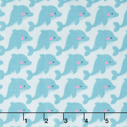 Under the Sea - Sea Dolphins Aqua Yardage