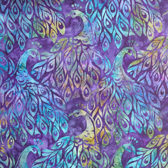 Artisan Batiks - Fancy Feathers Peacocks Peacock Yardage