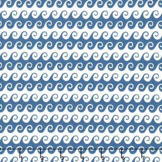 Free as the Ocean - Waves Blue Yardage