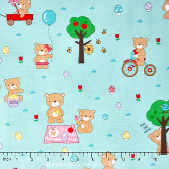 Teddy Bear's Picnic - Main Aqua Yardage