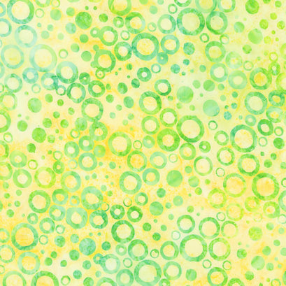 Artisan Batiks - Dotted Circles Lemon Yardage