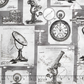 Objects - Science Objects Grey Yardage