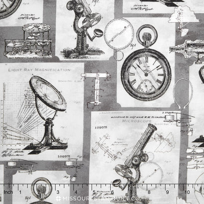 Objects - Science Objects Grey Yardage