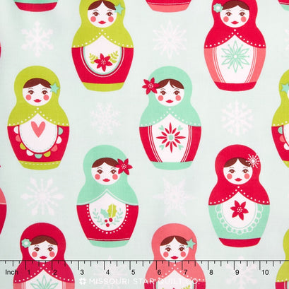 Merry Matryoshka - Main Blue Yardage