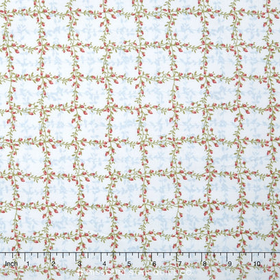 Le Jardin Parisien - Flower Grid Sky Yardage