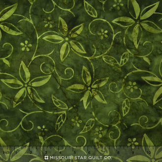 Tonga Batiks - Autumn Plumeria Pine Yardage
