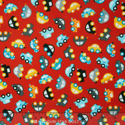 Ready, Set, GO! 2 - Retro Red Cars Yardage
