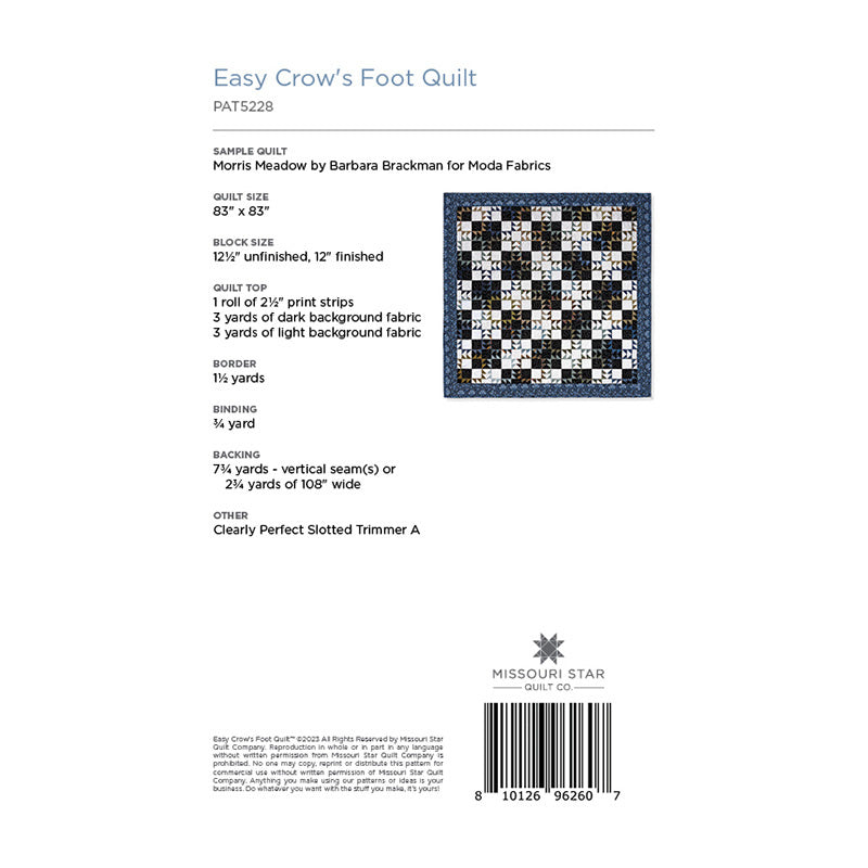 Crow's Foot Quilt Pattern by Missouri Star